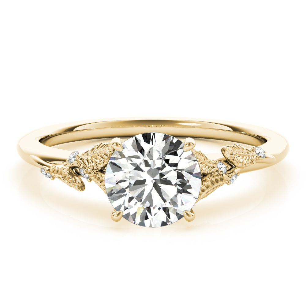 Laurel Round Diamond Solitaire Engagement Ring-VIRABYANI